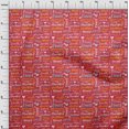 thumbnail image 4 of oneOone Coton Soie Tissu Rouge Texte Matière de Robe Tissu Imprimé Tissu au Mètre 42 Pouces de Large, 4 of 5