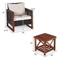 thumbnail image 2 of Gymax Ensemble de Conversation de Patio en Rotin Osier 3 Pcs Ensemble de Meubles d'Extérieur avec Coussin, 2 of 9