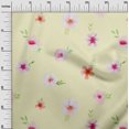 thumbnail image 2 of oneOone Cotton Poplin Fabric Flower & Leaves Watercolor Print Sewing Fabric BTY 56 Inch Wide, 2 of 4