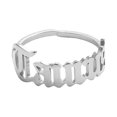 thumbnail image 1 of Twelve Constellation English Letter Ring Opening Stainless Steel Adjustable Ring, 1 of 9