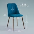 thumbnail image 3 of HOMCOM Dining Chairs Set of 4, Velvet Accent Chair, Dark Blue, 3 of 10