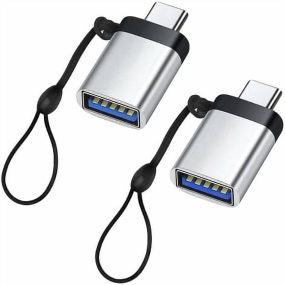 (2 Pack) (Silver)USB C to USB 3.0 Adapter, USB C Male to USB 3.0 Female Adapter Compatible with Phone, Laptop, PC