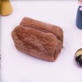 thumbnail image 4 of Cosmetic Bag Candy Color Plush Square Portable Large Capacity Toiletry Bag for Vacation, 4 of 7