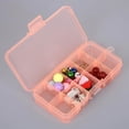 thumbnail image 2 of 10 Grid Plastic Jewelry Removable Storage Box Beads Earring Brooch False Container Orange, 2 of 9