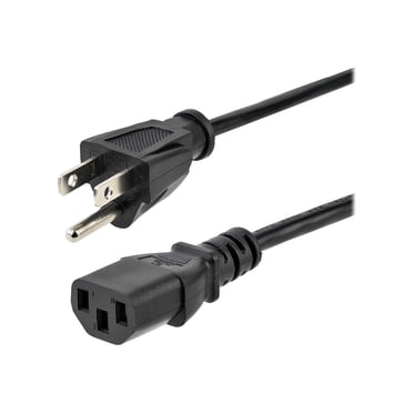StarTech.com Cordon d'Alimentation pour Ordinateur 12 Pi (3,6 m), Cordon d'Alimentation NEMA 5-15P vers C13, 10 A 125 V, 18 AWG, Cordon d'Alimentation CA de Remplacement Noir, Câble d'Alimentation pour Moniteur, NEMA 5-15P vers IEC 60320 C13 TV - Câble d'Alimentation PC - Câble d'Alimentation - NEMA 5-15 (m) vers Power IEC 60320 C13 - AC