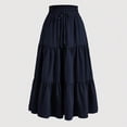 thumbnail image 2 of Besolor Maxi Skirts for Women 2025 Summer Elastic Waist Drawstring Ruffle Tiered a Line Flowy Beach Long Skirt, 2 of 4