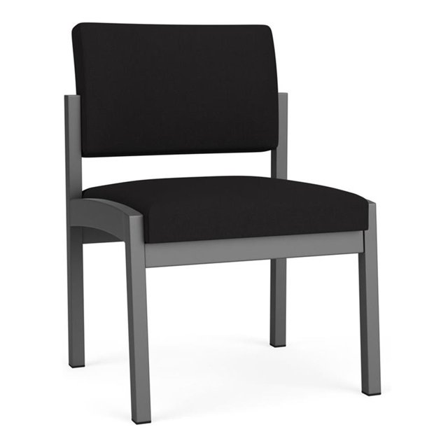 Fauteuil d'Appoint Sans Accoudoirs Lenox en Acier pour Réception / Acier Charbon / Noir