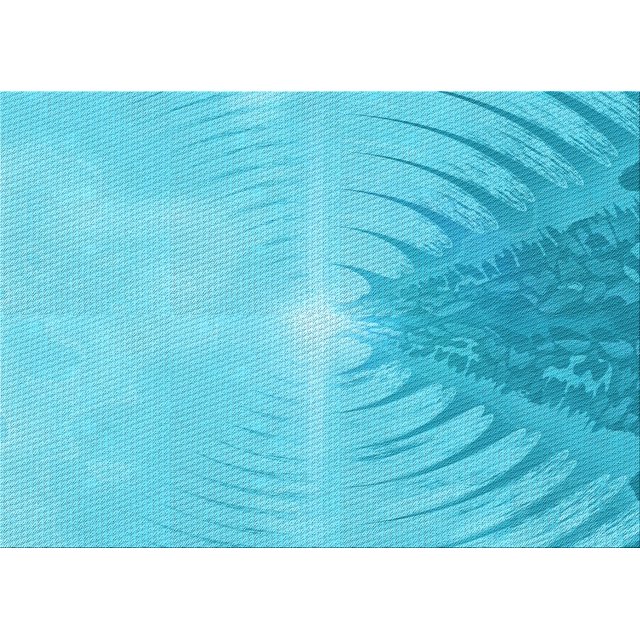 Ahgly Tapis Rectangulaire Lavable en Machine Intérieur Transitionnel Bleu Cyan Vif, 5 Pieds x 7 Pieds