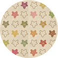 thumbnail image 1 of Ahgly Company Tapis de Zone Rond d'Intérieur Lavable à la Machine, Style Transitionnel, Vanille et Or, 8 Pieds Rond, 1 of 7