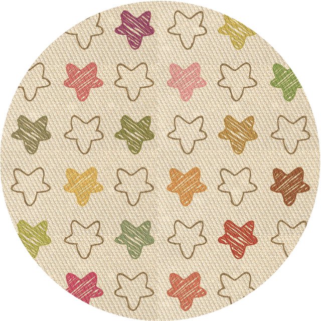 Ahgly Company Tapis de Zone Rond d'Intérieur Lavable à la Machine, Style Transitionnel, Vanille et Or, 8 Pieds Rond
