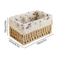 thumbnail image 3 of thefmos Small Woven Storage Basket, Rectangular Decorative Rattan Organizer Bin, Plastic Sundries CosmeticToyContainer for Home Bathroom Bedroom Kitchen Office, 3 of 6