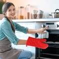 thumbnail image 2 of Sentmoon Oven Gloves Oven Mits 1 PC Solid Color Quilted Microwave Non Scalding Heat Resistive High Temperature Non Slip Gloves Kitchen Oven Baking Special Suitable for Kitchen Restaurant, 2 of 7