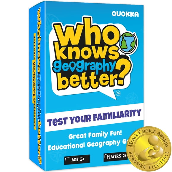 QUOKKA Who Knows Better? - Geography - Family Card Trivia Game | Fun Learning & Educational Questions for Families | Suitable for Boys & Girls