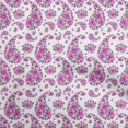 thumbnail image 1 of oneOone Silk Tabby Fuschia Pink Fabric Asian Paisley With Floral Sewing Material Print Fabric By The Yard 42 Inch Wide, 1 of 4
