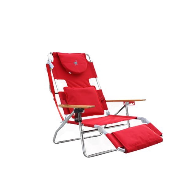 Ostrich de Luxe Chaise de Plage Sport 3-en-1 Rembourrée, Rouge