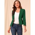 thumbnail image 3 of INSPIRE CHIC Women's Workwear Zipper Collarless Cropped Blazer, 3 of 6