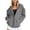 Grey, variant on RXIRUCGD Womens Oversized Hoodies Fleece Sweatshirts Long Sleeve Zipper V-Neck Sweaters Pullover Fall Outfits With Pocket, Hot Pink, Size: L