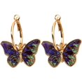 thumbnail image 3 of Boucles d'Oreilles Pendantes Papillon Vintage Huggie Créoles Percées, 3 of 4