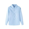 thumbnail image 1 of LNMQLPDBS Girls' Long Sleeve Pintuck Poplin Button Down Shirt Stylish and Comfortable, 1 of 5
