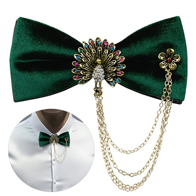 Men's Bow Tie Fashion Rhinestone Adjustable Pre-tied Neck Bowtie Formal Bowtie