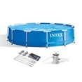 thumbnail image 1 of Intex 12' x 30" Metal Frame Above Ground Swimming Pool kit w/ Canopy, 1 of 12