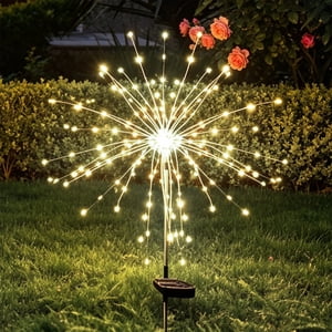 Roiihwy Éclairage solaire extérieur 16" H, Lumières de jardin solaire, Lampes Starburst étoilées imperméables pour les décorations de chemin de pelouse de jardin fleuri, multicolores