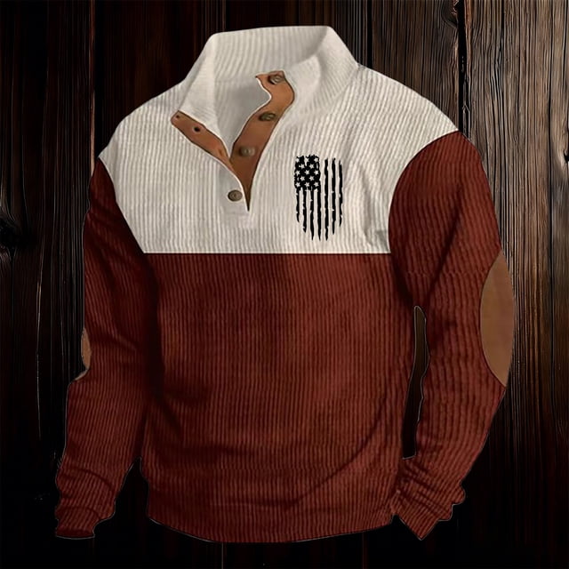 Chandail Sans Capuche pour Homme à Manches Longues, Col Ras du Cou, Chandail à Enfiler pour un Confort et un Style Quotidiens avec une Ambiance Mode Urbaine Décontractée