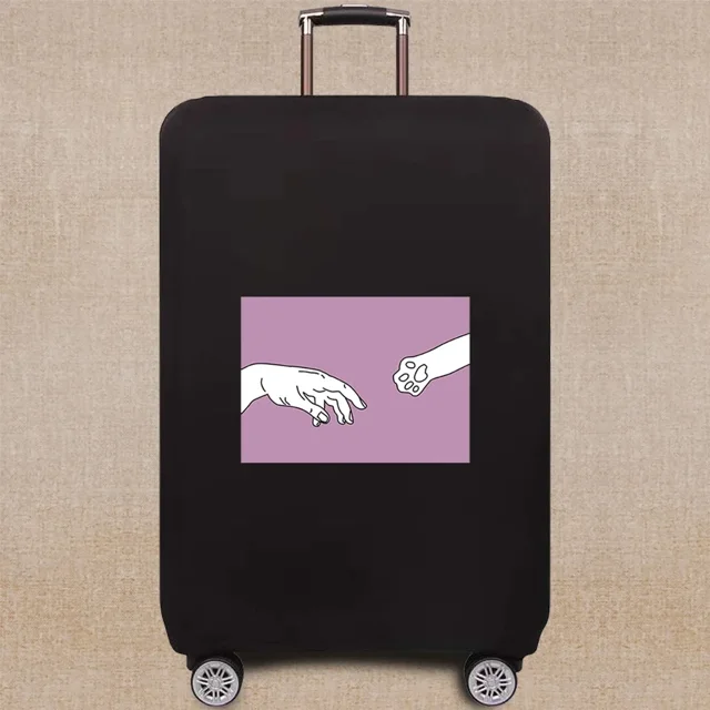 Travel Accessories Luggage Case Suitcase Dust Protective Cover 18-28 Inch Footprints Pattern Series Trolley Case Elastic Cover 8Footprints014 S