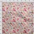 thumbnail image 4 of oneOone Tissu Polyester Spandex Fuchsia Rose Matériel de Robe Florale Tissu Imprimé Tissu au Mètre 56 Pouces de Large-P1, 4 of 4