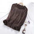 thumbnail image 2 of Chbgutlmr Pyjama pour Femmes à Manches Longues, Col Ras du Cou, en Molleton, Chaud, Hauts de Pyjama d'Hiver Amples et Confortables, Thermique, Tenue d'Intérieur, Chandail, 2 of 3
