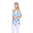 thumbnail image 1 of Women's Hawaiian Off-Shoulder Ruffle Muumuu Top in Day Dream Bloom 2XL, 1 of 5