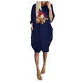 thumbnail image 2 of Styesk Robes pour Femmes la Mode Robe d'Hiver pour Femmes Grande Taille Ample avec Poches Robe de Noël Imprimée, 2 of 5