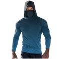 thumbnail image 2 of Handshe Chandail à Capuchon d'Été pour Homme à Imprimé Soleil, Léger et Respirant, Protection Solaire UPF 50+, Manches Longues, pour la Randonnée, la Course et les Activités de Plein Air, Grande Taille, 2 of 5