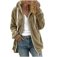 thumbnail image 1 of cllios Womens Winter Fuzzy Fleece Jacket Hooded Color Block Patchwork Cardigan Coats Oversized Fluffy Sherpa Outerwear with Pockets, 1 of 4