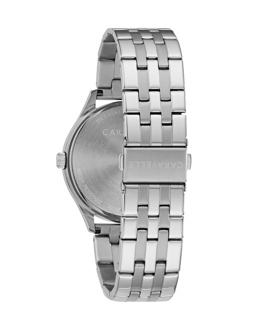 Caravelle Mens Silver-Tone Quartz Watch