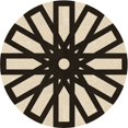 thumbnail image 1 of Ahgly Company Tapis Rond Lavable en Machine Intérieur Transitionnel Blond Doré Or, 5 Pieds Rond, 1 of 7