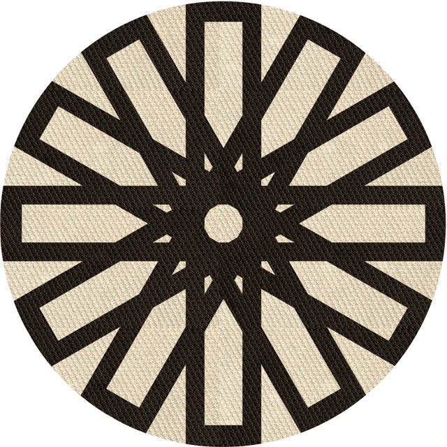 Ahgly Company Tapis Rond Lavable en Machine Intérieur Transitionnel Blond Doré Or, 5 Pieds Rond