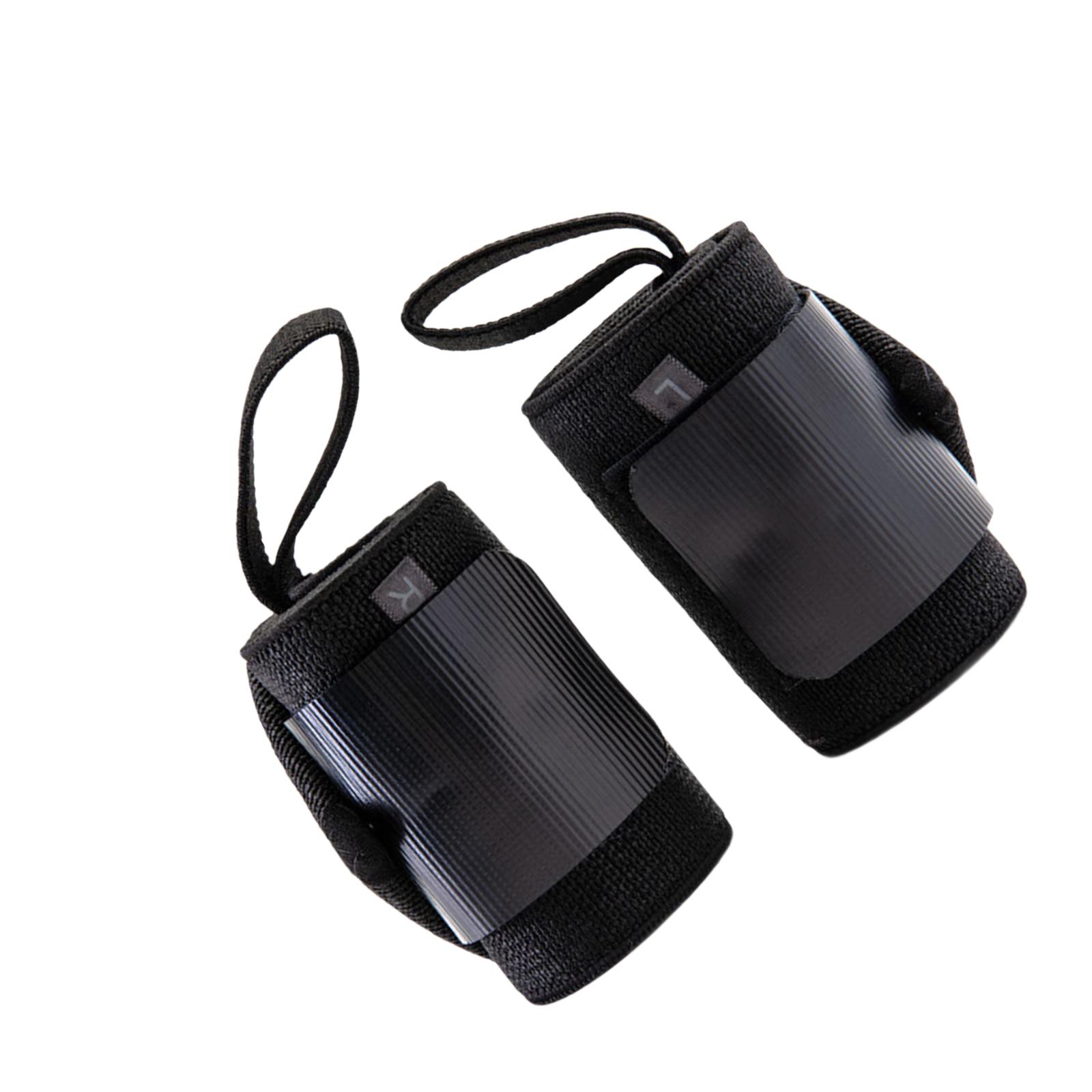 koolsoo 2 Pcs Sangles de Poignet Entraînement Physique Attelle de Poignet pour Dynamophilie Culturisme Exercice Noir