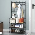 thumbnail image 1 of HSH001 - Coat Rack Flooring Standing-3 Tiers 60 x 28 x 140cm, 1 of 3