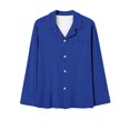 thumbnail image 4 of Posijego Womens Long Sleeve Button down Pajama Set Collared Shirts Casual Pants Plain Loungewear Pjs, 4 of 4
