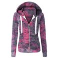 thumbnail image 1 of Pisexur Hauts d'Hiver pour Femmes Veste Décontractée Imprimée Teinture sur Nœuds, 1 of 3