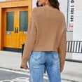 thumbnail image 4 of Timegard Chandails pour Femmes Col Rond Court Manches Longues Pull Automne Hiver Couleur Unie Hauts en Tricot, 4 of 4