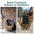 thumbnail image 4 of Sunnydaze Outdoor Heavy-Duty Steel Firewood Log Hoop Storage Rack with Weather-Resistant PVC Log Hoop Cover - 40" - Black, 4 of 10