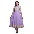 thumbnail image 1 of Bimba Robe Anarkali Florale Light Purple2 pour Femmes, Kurti Imprimée Ethnique Indienne, Longue Kurta, Robe de Soirée, Grande, 1 of 6