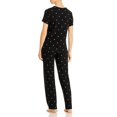 thumbnail image 2 of Aqua Women’s Heart Print Pajama Set, Black, X-Small, 2 of 2