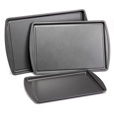 Mainstays 3PC Ensemble de Cookies Antiadhésives, 11,2" x 17,2", 10,2" x 15,2", 9,2" x 13,2", Gris