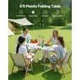 thumbnail image 2 of VEVOR 4 Ft Folding Table Portable Picnic Utility Plastic Table Handle Indoor Outdoor, 2 of 9
