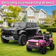 thumbnail image 2 of iYofe Ford Bronco Raptor Electric Ride on Toy Car for Toddler Kids, 12V Battery Powered Ride on Cars w/Remote Control, Bluetooth & Lights, Pink, 2 of 7