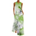 thumbnail image 2 of Robes d'Été Mode Estivale pour Femmes Robe Imprimée à Col en V Sans Manches à Enfiler avec Poches Robe Cottagecore en Liquidation, 2 of 5