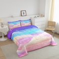 thumbnail image 3 of Erosebridal Dreamy Galaxy Stars Bedding Todder Comforter Set, Rainbow Clouds Down Comforter, Reversible 2 Pieces, 3 of 8